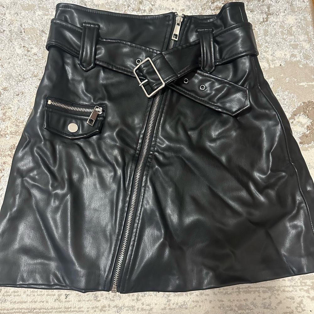 zara leather mini skirt